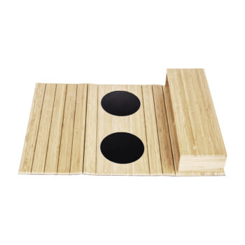 KONDELA Vise drevená podložka na sedačku prírodná / čierna – Obrázok 8