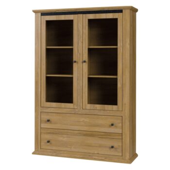 Na modernej vlne prichádza vitrína LEON MZ5. Jej rozmery sú (ŠxHxV): 125x40x180 cm. Zdobia ju skromné, ale elegantné kovové úchytky. Disponuje úložným priestorom v podobe dvoch zásuviek a skrinky s dvomi dvierkami so sklom. Provensálsky sektorový nábytok LEON Vám pomôže zariadiť si domov funkčne…