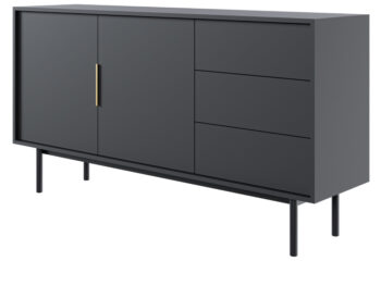 Dvojdverová komoda so zásuvkami Vivala 2D3S v elegantnej čiernej farbe je ideálnym riešením pre tých, ktorí hľadajú moderný a funkčný nábytok do svojho interiéru. Táto komoda od značky KONDELA ponúka praktické úložné priestory, ktoré sú rozdelené na dve dvere a tri zásuvky, čo…