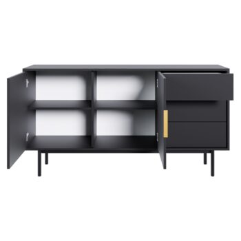 Dvojdverová komoda so zásuvkami Vivala 2D3S v elegantnej čiernej farbe je ideálnym riešením pre tých, ktorí hľadajú moderný a funkčný nábytok do svojho interiéru. Táto komoda od značky KONDELA ponúka praktické úložné priestory, ktoré sú rozdelené na dve dvere a tri zásuvky, čo…