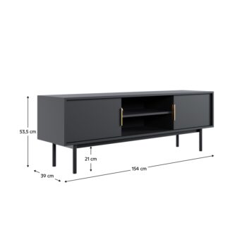 TV stolík Vivala v elegantnej čiernej farbe je ideálnym doplnkom pre moderné interiéry. Tento kus nábytku od značky KONDELA ponúka nielen štýlový vzhľad, ale aj praktické využitie. S rozmermi 154 cm na šírku, 39 cm na hĺbku a výškou 53,5 cm poskytuje dostatok…