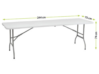 Cateringový skladací stôl VIVAS 244x75 cm je ako stvorený pre záhradné pikniky a odštartovanie grilovacej sezóny. S radosťou Vám spríjemní chvíle s rodinou a priateľmi počas horúcich letných dní a večerov. Jeho rozmery sú (ŠxHxV): 244x75x74 cm. Pracovná doska je vyrobená z kvalitného…