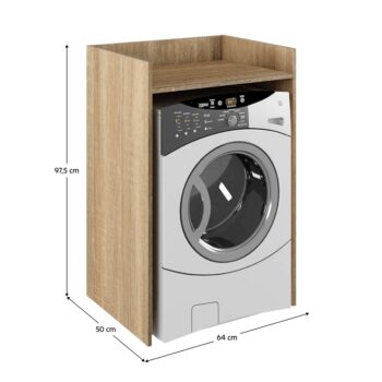 Skrinka nad práčku Vojto v elegantnom prevedení dub sonoma je ideálnym riešením pre tých, ktorí hľadajú praktický a moderný nábytok do kúpeľne. Táto skrinka od značky KONDELA ponúka dostatok úložného priestoru na uskladnenie všetkých potrebných vecí, ktoré chcete mať po ruke pri praní.