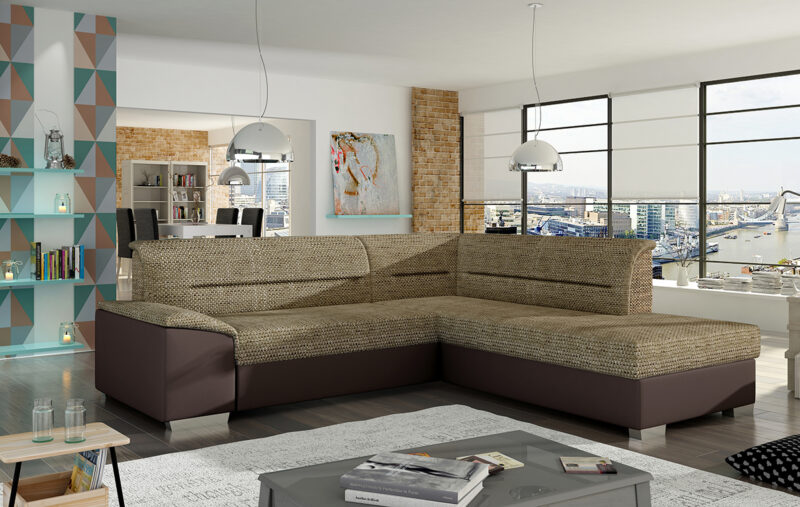 NABBI Vora P rohová sedačka s rozkladom a úložným priestorom cappuccino / tmavohnedá Ak ste milovníkmi čistej línie a hľadáte sedačku s dokonalým, moderným dizajnom, VORA P je pre Vás tá správna voľba. Vďaka svojmu prevedeniu bude nie len ozdobou Vášho interiéru, ale bude aj skvelým funkčným doplnkom. Sedačka je vybavená praktickou vyklopiteľnou funkciou rozloženia, vďaka ktorej…