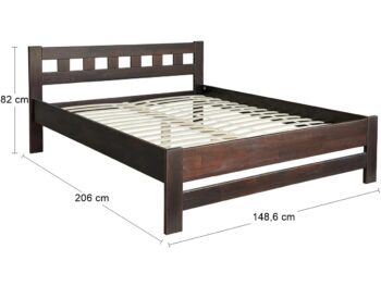 Drevená manželská posteľ s roštom VULCANO WB-140 140x200 cm Vám poskytne pohodlný oddych, ničím nerušený spánok a sladké sny po náročnom dni. Posteľ je vyrobená z kvalitného, masívneho borovicového dreva v krásnom prevedení orech. Plocha na spanie predstavuje rozmer 140x200 cm a jej celkové rozmery…