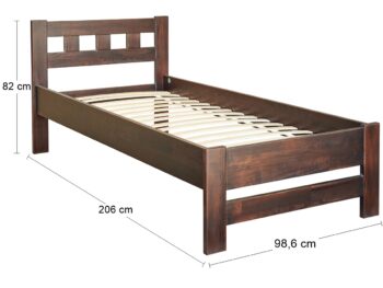 Drevená jednolôžková posteľ s roštom VULCANO WB-90 90x200 cm Vám poskytne pohodlný oddych, ničím nerušený spánok a sladké sny po náročnom dni. Posteľ je vyrobená z kvalitného, masívneho borovicového dreva v krásnom prevedení orech. Plocha na spanie predstavuje rozmer 90x200 cm a jej celkové rozmery…