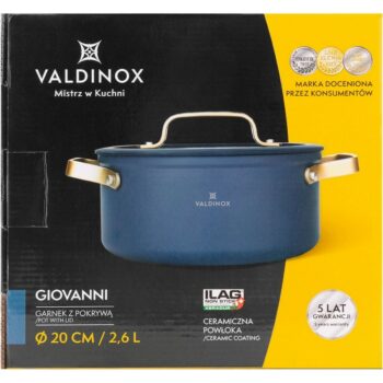 Valdinox Kastról s pokrievkou Giovanni 20 cm, 2,6 l, 2,6 l