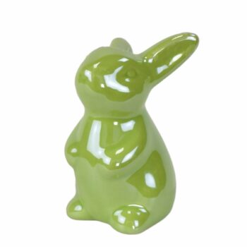 Veľkonočný keramický Zajačik Greeny zelená, 8 cm