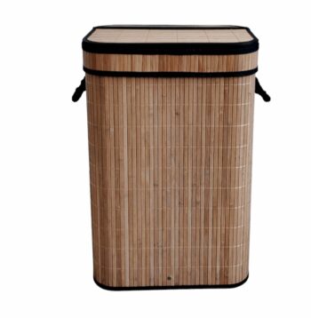 Veľký bambusový kôš na prádlo s vekom 72L biela
