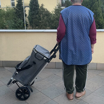 Veľký nákupný vozík 40 l – skladací, s nastaviteľnou rukoväťou