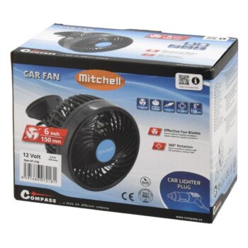 Ventilátor MITCHELL 150mm 12V na prísavku