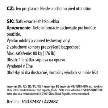 Vetro-Plus Nafukovacie ležadlo Pirátska lebka, 159 x 120 cm