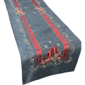 Vianočná sivá štóla s výšivkou Šírka: 40 cm | Dĺžka: 160 cm