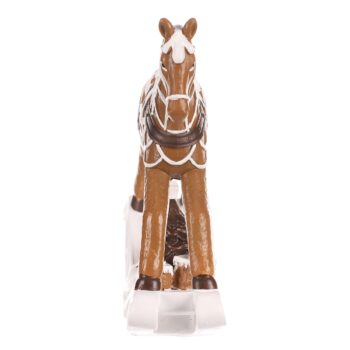 Vianočné dekorácie Hojdací koník, hnedá, polyresin, 17 cm