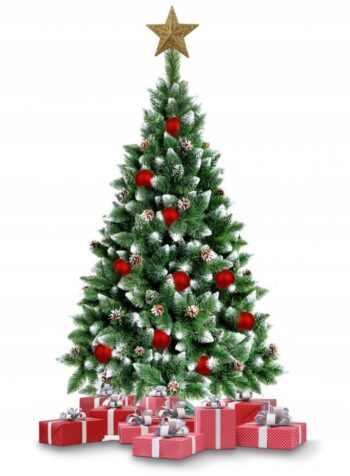 Vianočný stromček s imitáciou snehu na vetvičkách s výškou 220 cm