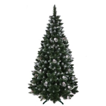 Vianočný stromček so šiškami a kryštálikmi 220 cm