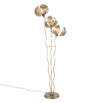 Vintage stojaca lampa zlatá 182 cm 3-svetlo - Botanica