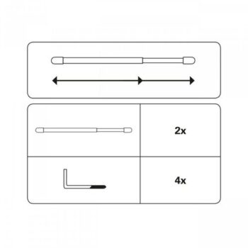 Vitrážna tyč rozťažná, plochá 11 mm biela, 80 - 115 cm