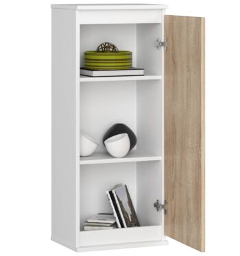 CLAINA40 - Elegancia a funkcionalita v jednom Introdukujeme CLAINA40, luxusnú vitrínu, ktorá prinesie do vášho domova nádych modernej elegancie. Ideálna voľba pre obývaciu izbu, kanceláriu alebo pracovňu.  Materiál: LTD Rozmer:< /strong> 99 x 40 x 30 cm Farba: biela doplnená dubom Sonoma Počet políc: 3  Chic biela kombinovaná s teplým odtieňom duba Sonoma zaručuje, že vitrína CLAINA40 sa stane neprehliadnuteľným prvkom vášho interiéru. Jej praktickosť a nadčasový dizajn z nej robia ideálny doplnok do každej modernej domácnosti.