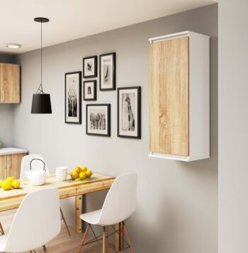 CLAINA40 - Elegancia a funkcionalita v jednom Introdukujeme CLAINA40, luxusnú vitrínu, ktorá prinesie do vášho domova nádych modernej elegancie. Ideálna voľba pre obývaciu izbu, kanceláriu alebo pracovňu.  Materiál: LTD Rozmer:< /strong> 99 x 40 x 30 cm Farba: biela doplnená dubom Sonoma Počet políc: 3  Chic biela kombinovaná s teplým odtieňom duba Sonoma zaručuje, že vitrína CLAINA40 sa stane neprehliadnuteľným prvkom vášho interiéru. Jej praktickosť a nadčasový dizajn z nej robia ideálny doplnok do každej modernej domácnosti.