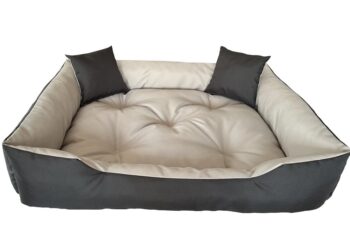 Vodoodolný komfortný pelech pre psa s vankúšmi - sivý Šírka: 65 cm | Dĺžka: 75 cm