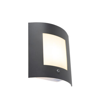 Vonkajšia nástenná lampa antracit IP44 senzor súmraku - Emmerald