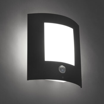 Vonkajšia nástenná lampa antracit s pohybovým senzorom IP44 - Emmerald 1