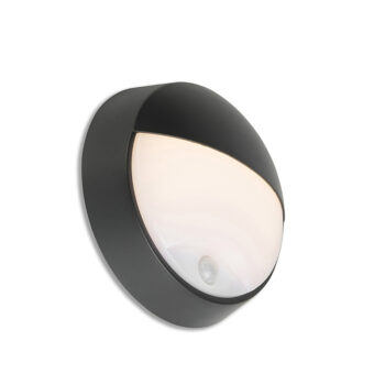 Vonkajšia nástenná lampa čierna vrátane LED s pohybovým senzorom IP54 - Hortus