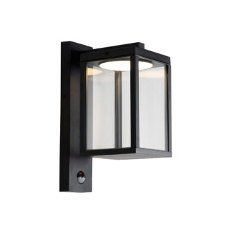 Vonkajšia nástenná lampa čierna vrátane LED snímača pohybu - Ferdinand