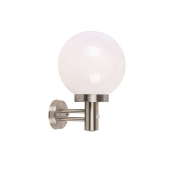 Vonkajšia nástenná lampa oceľ nerez IP44 s detektorom pohybu - Sfera