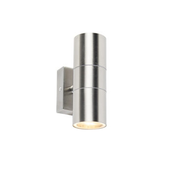 Vonkajšia nástenná lampa oceľová 2-svetlá IP44 - Duo