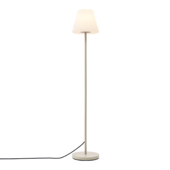 Vonkajšia stojaca lampa béžová s bielym tienidlom IP65 - Virginia