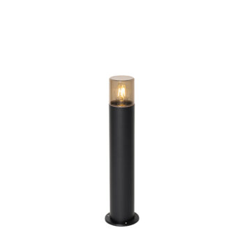 Vonkajšia stojaca lampa čierna s dymovým tienidlom 50 cm - Odense