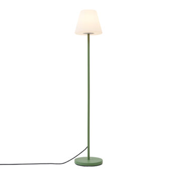 Vonkajšia stojaca lampa zelená s bielym tienidlom IP65 - Virginia