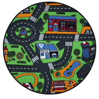 Vopi, Detský kusový koberec City life kruh, 400x400 (priemer) kruh, viacfarebná, detská izba