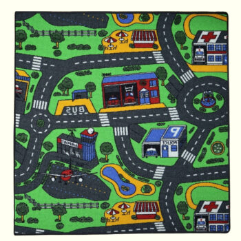 Vopi, Detský kusový koberec City life štvorec, 100x100, viacfarebná, detská izba