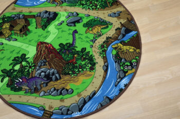 Vopi, Detský kusový koberec Dino kruh, 200x200 (priemer) kruh, viacfarebná, detská izba