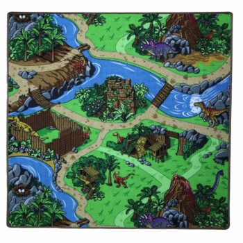 Vopi, Detský kusový koberec Dino štvorec, 80x80, viacfarebná, detská izba