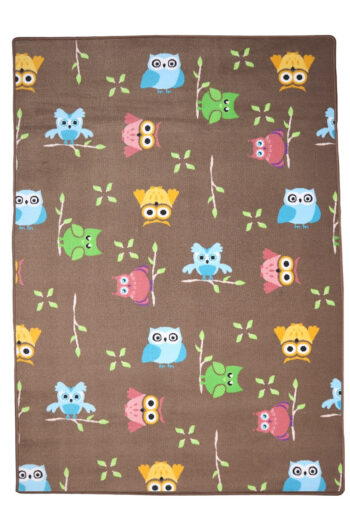 Vopi, Detský kusový koberec Sovička Silk 5258 hnedý, 120x170, hnedá, detská izba