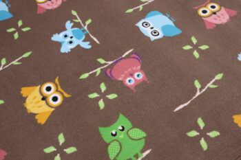 Vopi, Detský kusový koberec Sovička Silk 5258 hnedý, 133x133, hnedá, detská izba