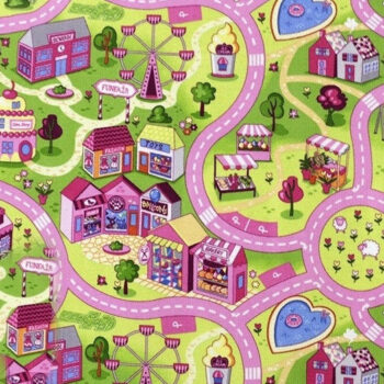 Vopi, Koberec metráž cesty Sweet Town - neúčtujeme odrezky z role, na mieru, šíře 1,33m,1m,2m,3m,4m,na mieru, neúčtujeme odrezky, viacfarebná, filc, detská izba