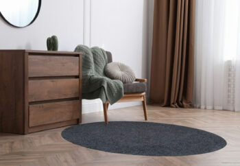 Vopi, Kusový koberec Color Shaggy sivý guľatý, 67x67 (priemer) kruh, šedá, kancelária