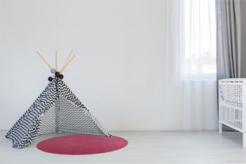 Vopi, Kusový koberec Eton ružový 11 kruh, 250x250 (priemer) kruh, ružová, detská izba