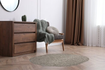 Vopi, Kusový koberec Eton šedý ovál, 57x120, šedá, chodba / predsieň