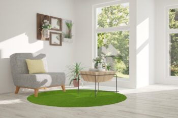Vopi, Kusový koberec Eton zelený 41 guľatý, 67x67 (priemer) kruh, zelená, detská izba