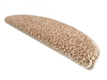 Vopi Nášľapy na schody Color shaggy béžový polkruh, samolepiaci - 28x65 polkruh (rozmer vrátane ohybu)