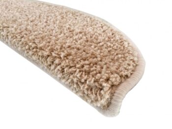 Vopi Nášľapy na schody Color shaggy béžový polkruh, samolepiaci - 28x65 polkruh (rozmer vrátane ohybu)