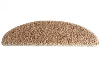 Vopi Nášľapy na schody Color shaggy béžový polkruh, samolepiaci - 28x65 polkruh (rozmer vrátane ohybu)