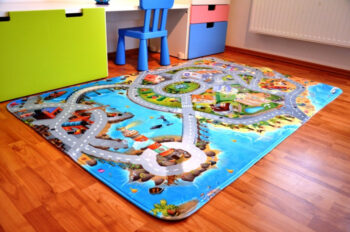 Vopi, Protišmykový kusový koberec Ultra Soft Mesto s plážou, 75x112, viacfarebná, detská izba