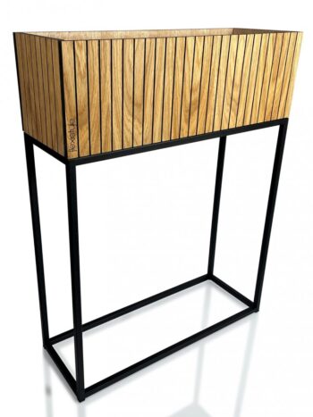 Vysoký kvetináč z prírodnej dubovej dyhy LOFT FIORINO 62X22X80 cm